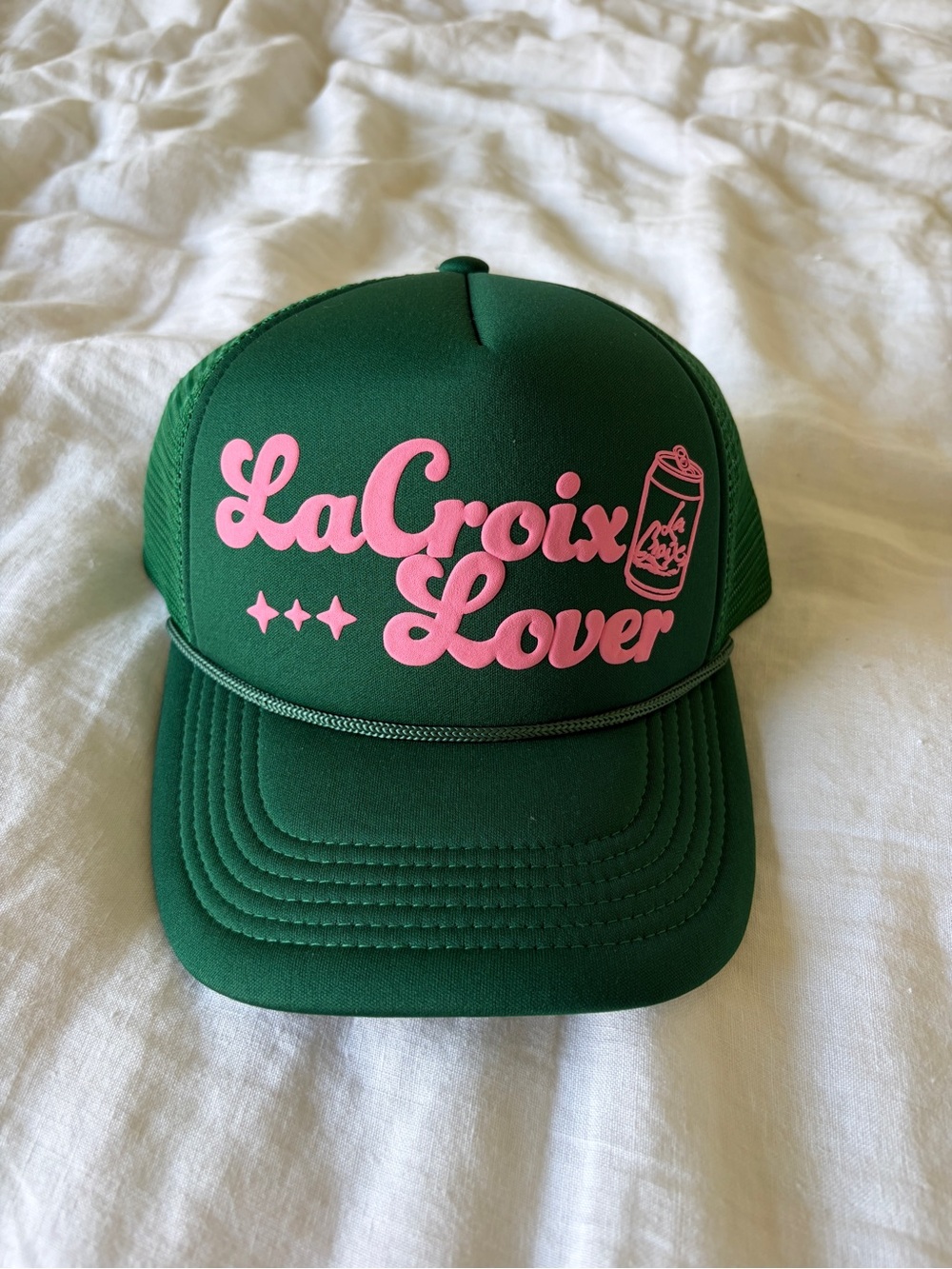 LaCroix Lover Trucker Hat - Green with Pink
